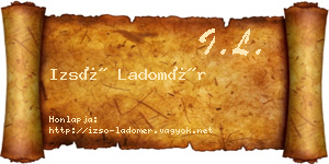 Izsó Ladomér névjegykártya